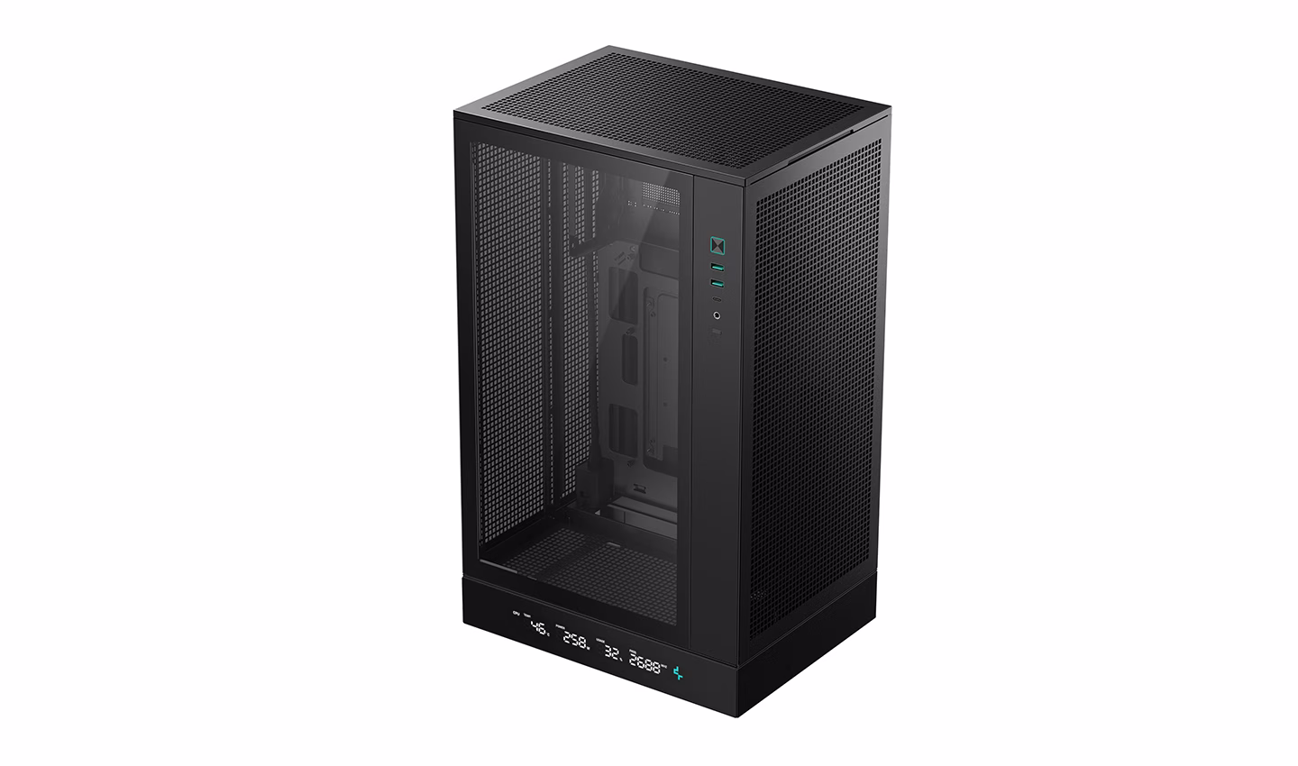 Deepcool CH270 DIGITAL Mini-tower Case, Tempered Glass, Motherboard Support Upto Micro-ATX (Rear Connector), 360mm Radiator Supports, Full Mesh Panel, ATX PS2 Support, Black | R-CH270-BKNDM0-G-1 thumbnail 2