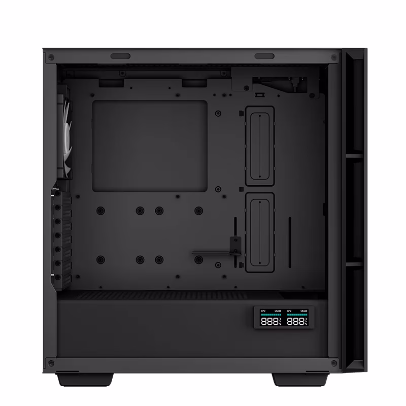 Deepcool CH560 Digital ATX Mid Tower Computer Case, ABS+SPCC+Tempered Glass Materials, Real-Time Dual-Status Digital Display, Hybrid Airflow Glass Side Panel, Black | CH560-BKAPE4D-G-1 thumbnail 5