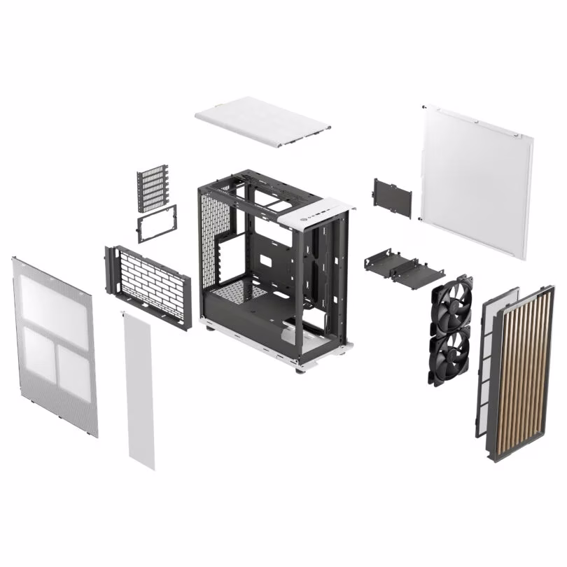 Fractal Design North Chalk White Tint Gaming Case, Temp Glass Side Panel, Support Up to 360mm Radiator &amp; 6x120mm Fans, 2 x 2.5/3.5" Drive Bays, USB-C 3.1 Gen 2, 2 x USB-A 3.1 | FD-C-NOR1C-03 thumbnail 3