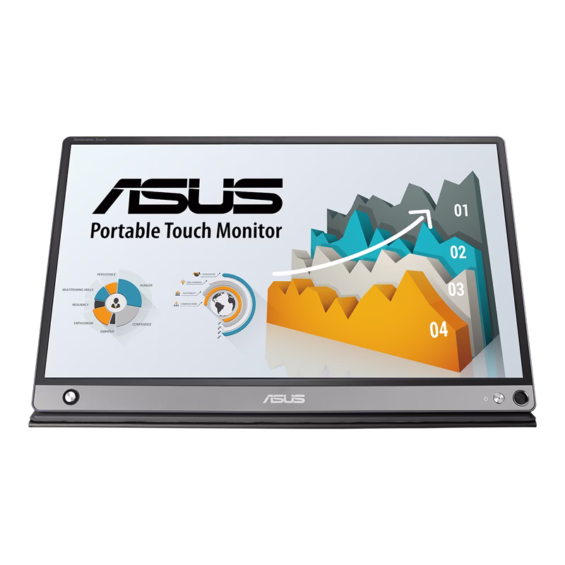 Asus ZenScreen MB16AMT - 15.6" IPS Full HD, (1920x1080) 60Hz, with Touch Screen, Non-Glare Built-in Battery and Speakers, Eye Care, USB Type-C/Micro HDMI, Foldable Smart Case | 90LM04S0-B01170 thumbnail 2