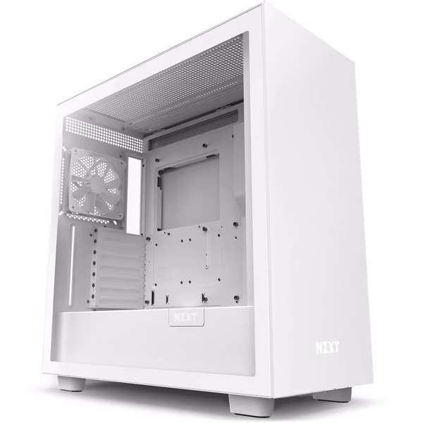 NZXT H7 Base Edition ATX Mid Tower Case, 3 x 120mm Top Fan Support, Up To 360mm Radiator Support, 7 PCI Expansion Slots, 2.5'' / 3.5'' Drive Bays, Tempered Glass Material, White | CM-H71BW-01 thumbnail 3