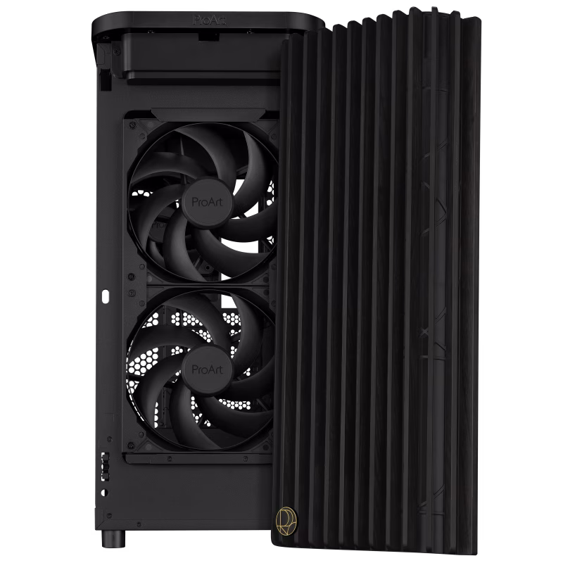 ASUS ProArt PA401 Wood Edition - Metal Panel Case, 2x 160mm & 1x 120mm Pre Installed Fan, Pre-installed Fan Hub, Supports ATX Motherboard, Black | 90DC00M0-B39010 thumbnail 8