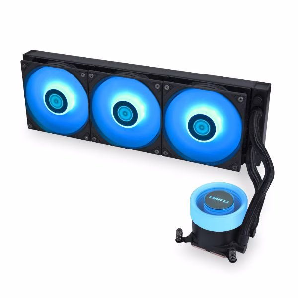 Lian Li GA II Lite 360 RGB 360mm AIO Liquid Cooler with Rotatable Logo, High-performance pump up to 3800 RPM, Customizable ARGB blockhead, 79 CFM Fan Air Flow, 5.1 mmH20 Fan Static Pressure, Black | GA2L36RB thumbnail 2