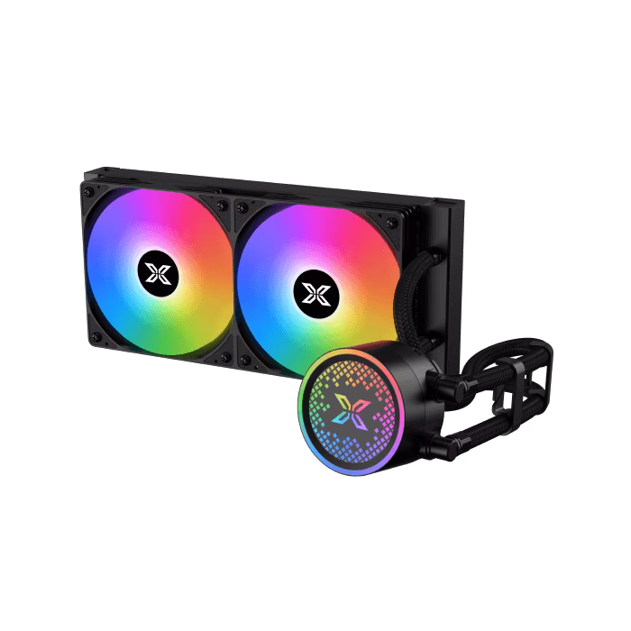 Xigmatek FENIX 240 Liquid Cooler, ARGB Pump Head & 240mm PWM Fan, Mini ARGB Controller, Intel & AMD Mounting Kit, Black | EN42973 thumbnail 2