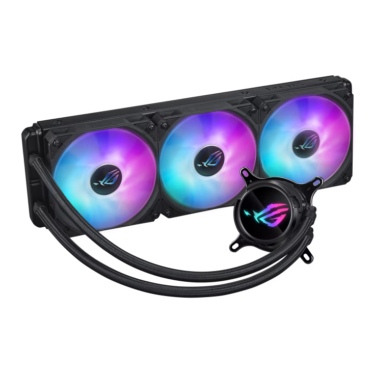 ASUS ROG Strix LC III 360 ARGB 360mm Liquid Cooler, 360 Rotatable, 2200 RPM, 7th V2 gen Asetek pump, Sleeved Rubber tube, ROG STRIX AF-12S ARGB Fan, Black | 90RC00T1-M0UAY0 thumbnail 5
