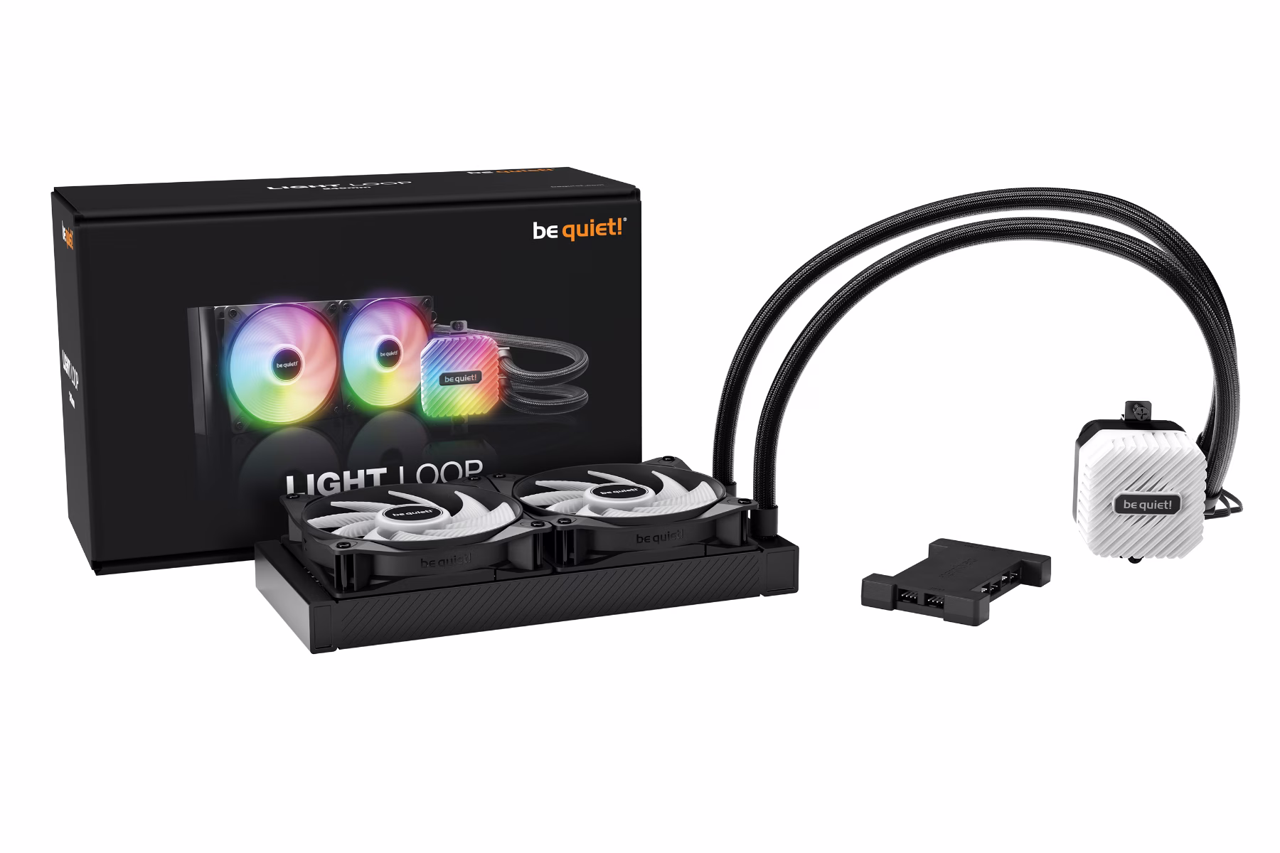 be quiet! Light Loop 240 mm Black Water Cooling for Overclocked Systems, 2x Light Wings LX 120 mm PWM High-Speed ARGB Fan, Stylish ARGB Cooling Block, with ARGB PWM Hub, Impressively High Cooling | BW020 – Buy Online