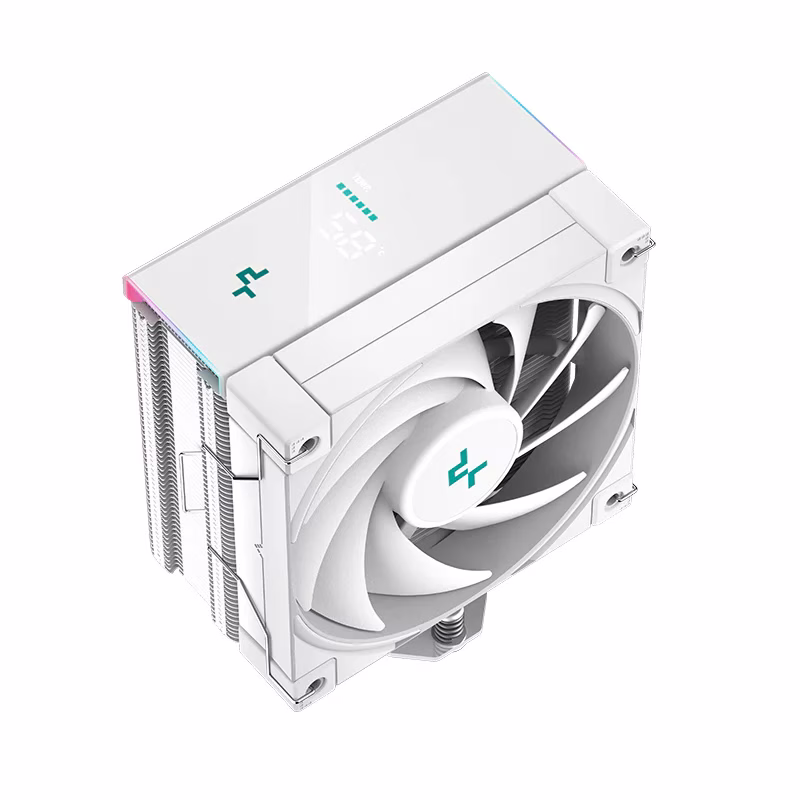 DeepCool AK400 DIGITAL WH Single-Tower CPU Air Cooler, 120mm FDB PWM Fan, 1850 RPM Speed & 68.99 CFM Airflow, Digital Statues Display, 4 HeatPipes, TDP 220W, ARGB LED Strips, White | R-AK400-WHADMN-G thumbnail 3