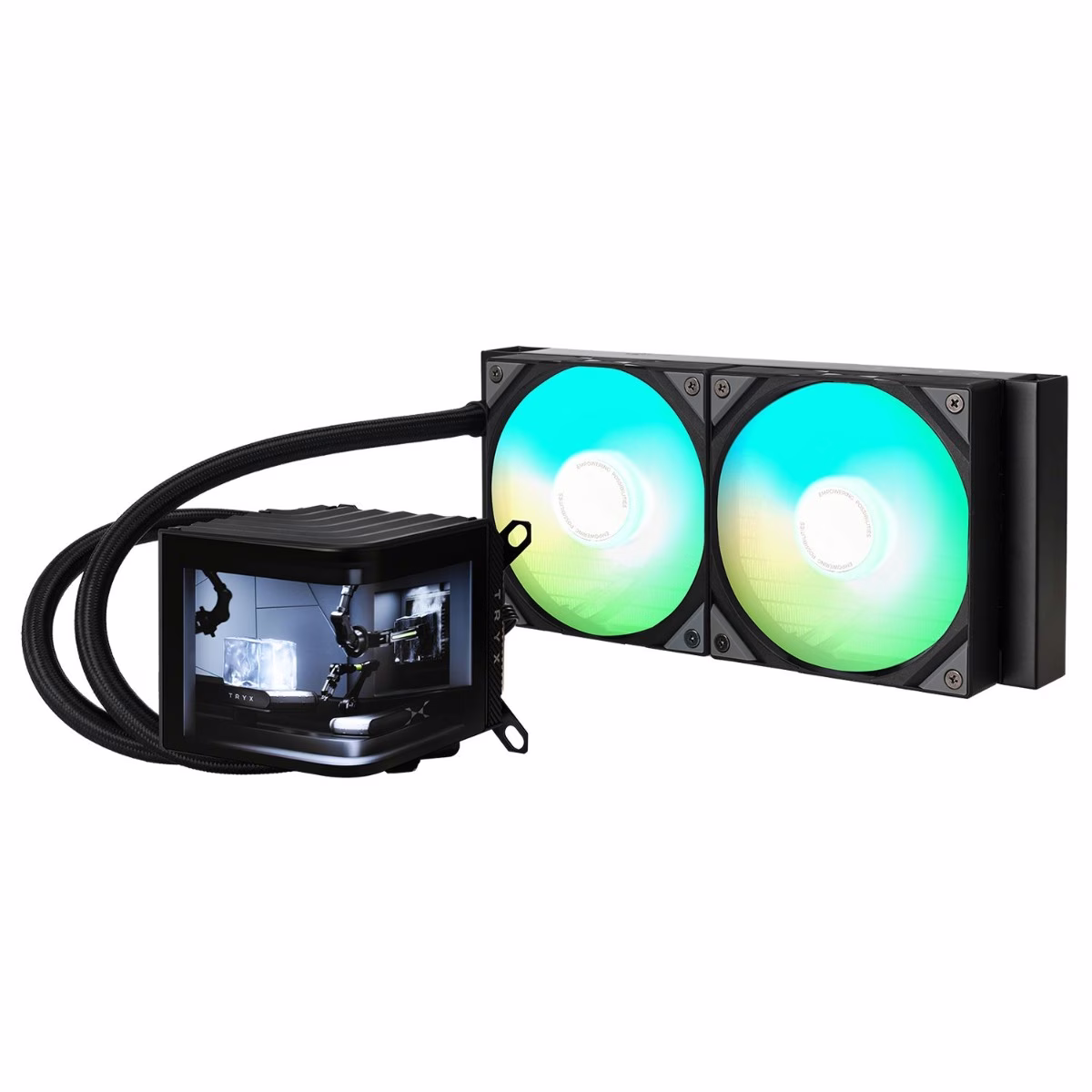 TRYX PANORAMA ARGB 240 Black L-shaped AMOLED Screen Liquid Cooler, 6.5 Inch 2K 60 Hz Display, Adjustable Fan Speed| L-P240A-AS2M-G0K image