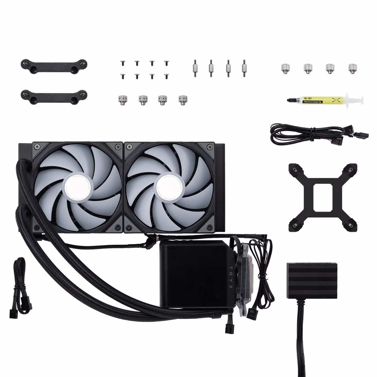 TRYX PANORAMA ARGB 240 Black L-shaped AMOLED Screen Liquid Cooler, 6.5 Inch 2K 60 Hz Display, Adjustable Fan Speed| L-P240A-AS2M-G0K thumbnail 3