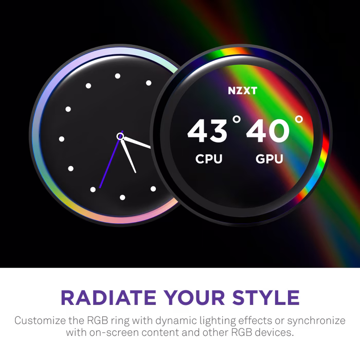 NZXT Kraken Elite 420 RGB 420mm AIO Liquid Cooler with 2.72" IPS LCD & RGB, NZXT Turbine Pump, 1,200 - 2,800 ?? 300 RPM Motor Speed, 3.2 mm H2O Static Pressure per fan, White | RL-KR42E-W2 thumbnail 9