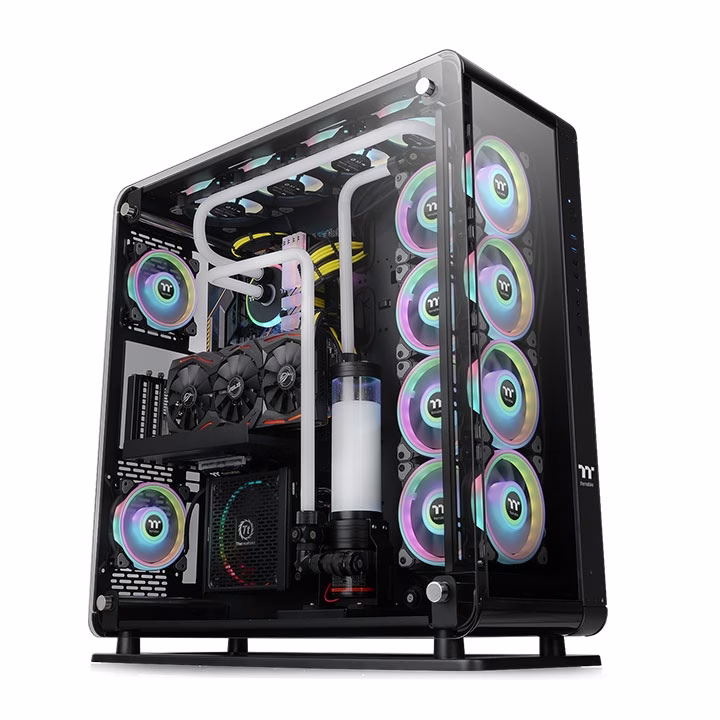 Thermaltake Core P8 Tempered Glass Full Tower Chassis, Tempered Glass x 3 (4mm thickness), 660 x 260 x 626 mm (H X W X D), 8 Expansion Slots, Black | CA-1Q2-00M1WN-00 thumbnail 3