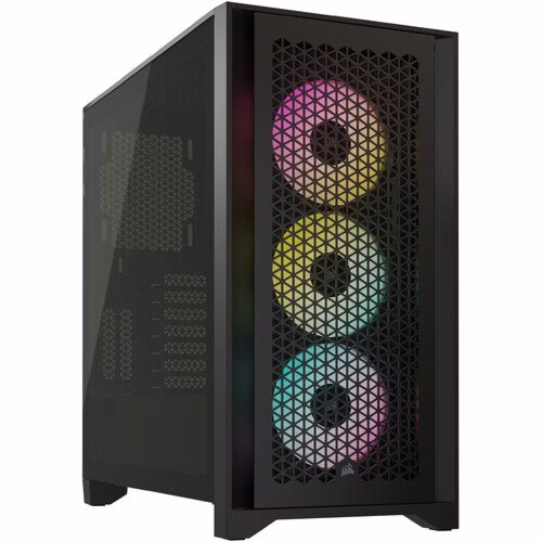 CORSAIR iCUE 4000D RGB AIRFLOW Mid-Tower Case, 3x AF120 RGB ELITE Fans, iCUE Lighting Node PRO Controller, High-airflow Design, 4x Drive Bays, 9x Expansion Slots, Black | CC-9011240-WW thumbnail 4