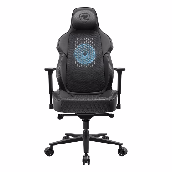 COUGAR NxSys Aero Gaming Chair with Integrated RGB Fan & Premium PVC Leather, Adjustable 3D Armrests, Elastomeric Mesh, Durable Steel Frame, 3" Wheels, 160kg Max Weight, Black 3MARP0RB.0001,4710483776472 thumbnail 8