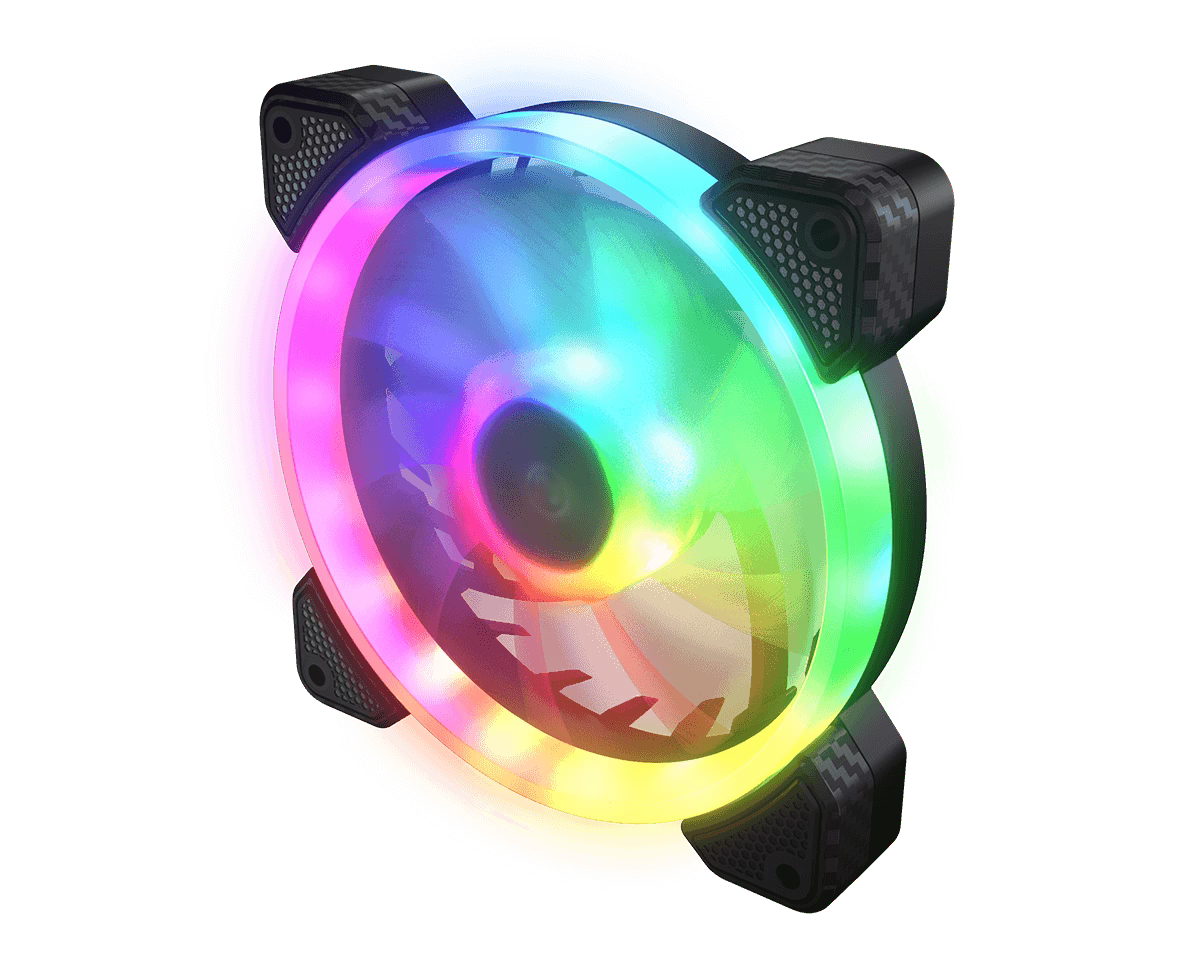 Cougar Vortex VX120 PWM 120MM HDB Cooling ARGB Fan, With 5V-ARGB Header, 600-1500RPM Speed, 3 Pin ARGB Interface, Anti Vibration Damper, ARGB Motherboard Sync, 3 Pack, Black | CF-VX12HB3-RGB – Buy Online