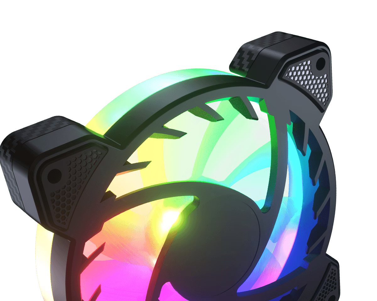 Cougar Vortex VX120 PWM 120MM HDB Cooling ARGB Fan, With 5V-ARGB Header, 600-1500RPM Speed, 3 Pin ARGB Interface, Anti Vibration Damper, ARGB Motherboard Sync, 3 Pack, Black | CF-VX12HB3-RGB thumbnail 4