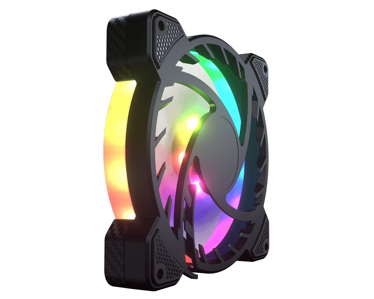 Cougar Vortex VX120 PWM 120MM HDB Cooling ARGB Fan, With 5V-ARGB Header, 600-1500RPM Speed, 3 Pin ARGB Interface, Anti Vibration Damper, ARGB Motherboard Sync, 3 Pack, Black | CF-VX12HB3-RGB thumbnail 5
