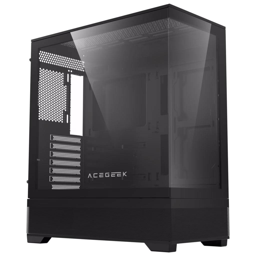 AceGeek Cruiser L460 Type-C Black E-ATX Mid-Tower Gaming Case with 360mm Radiator Support and 410mm GPU ClearanceUSB 3.0, USB 2.0, Type-C, HD Audio I/O Ports, Black | AC-CRUISER-L460-BK thumbnail 4