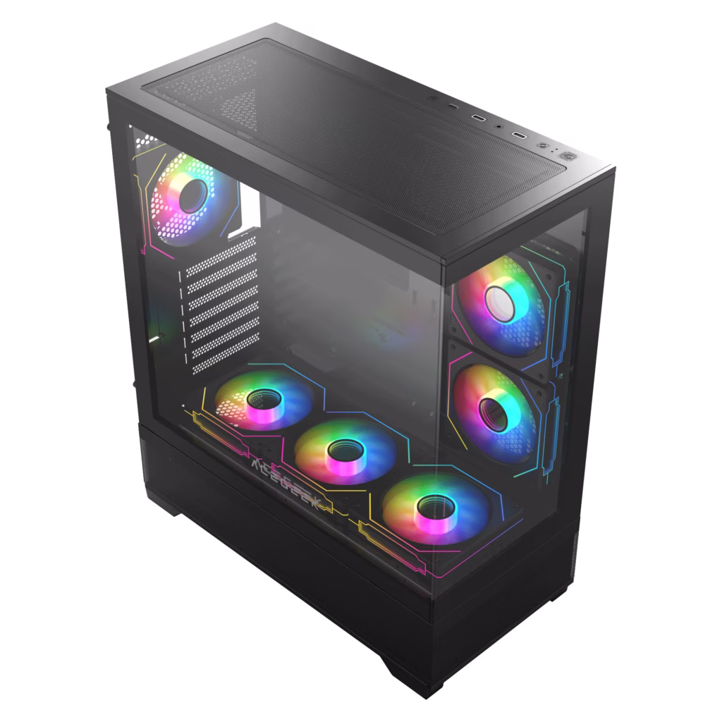 AceGeek Cruiser L460 Type-C Black E-ATX Mid-Tower Gaming Case with 360mm Radiator Support and 410mm GPU ClearanceUSB 3.0, USB 2.0, Type-C, HD Audio I/O Ports, Black | AC-CRUISER-L460-BK thumbnail 7