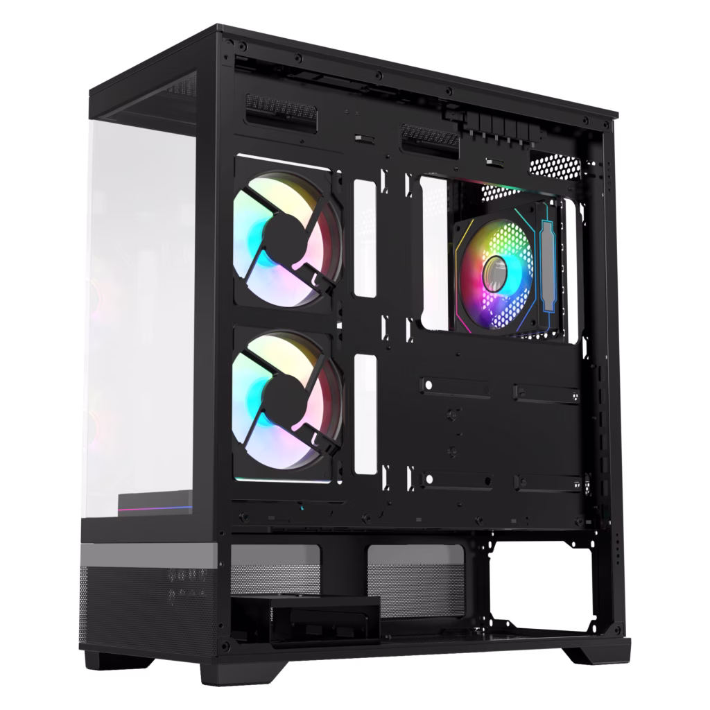 AceGeek Cruiser L460 Type-C Black E-ATX Mid-Tower Gaming Case with 360mm Radiator Support and 410mm GPU ClearanceUSB 3.0, USB 2.0, Type-C, HD Audio I/O Ports, Black | AC-CRUISER-L460-BK thumbnail 3