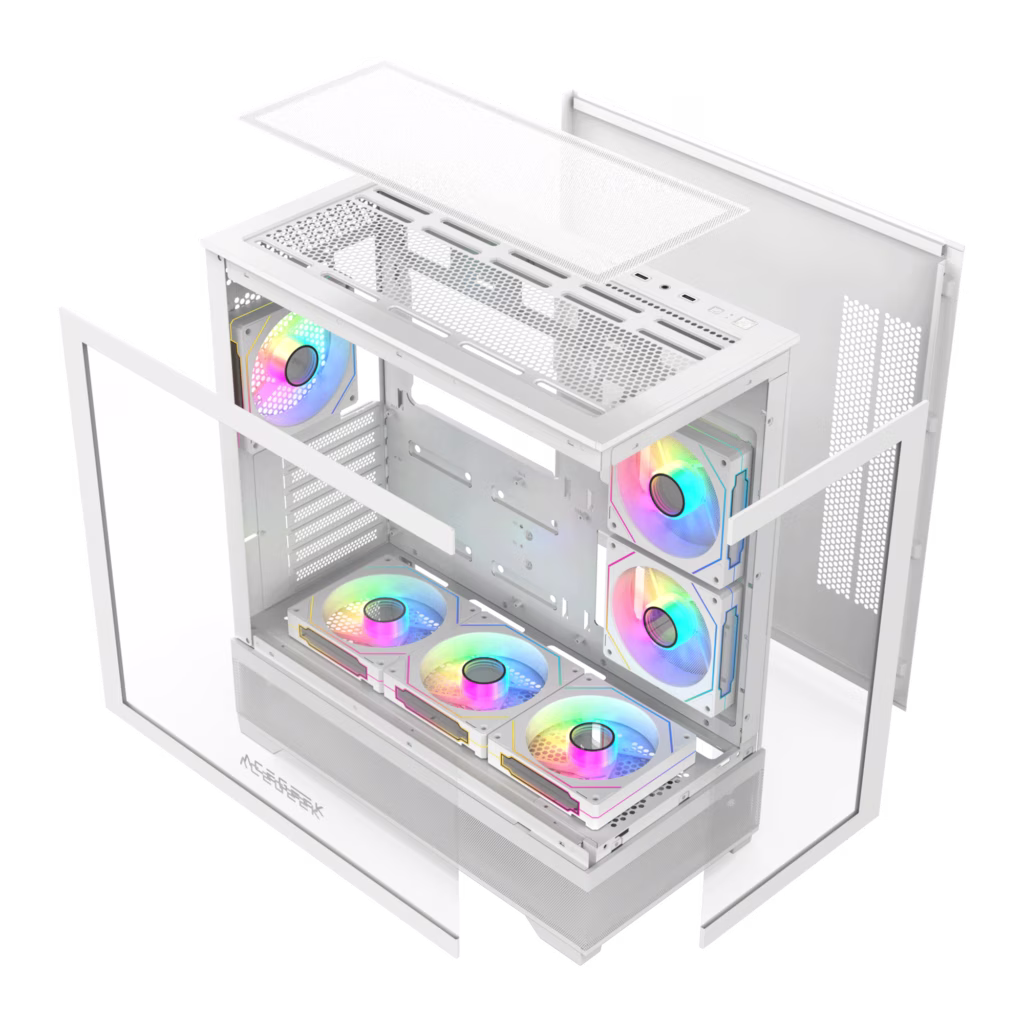 AceGeek Cruiser L460 Type-C White E-ATX Mid-Tower Gaming Case with 360mm Radiator Support and 410mm GPU Clearance, White | AC-CRUISER-L460-WH thumbnail 6