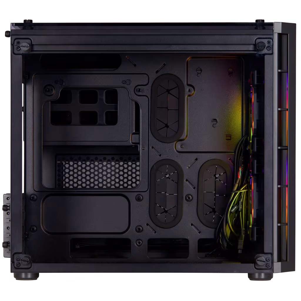 Corsair Crystal Series 280X RGB Tempered Glass Micro ATX Case,  Steel, Tempered Glass,  Motherboard Support Upto MicroATX, 5x Drive Bays, 4x Expansion Slots, Black | CC-9011135-WW thumbnail 9