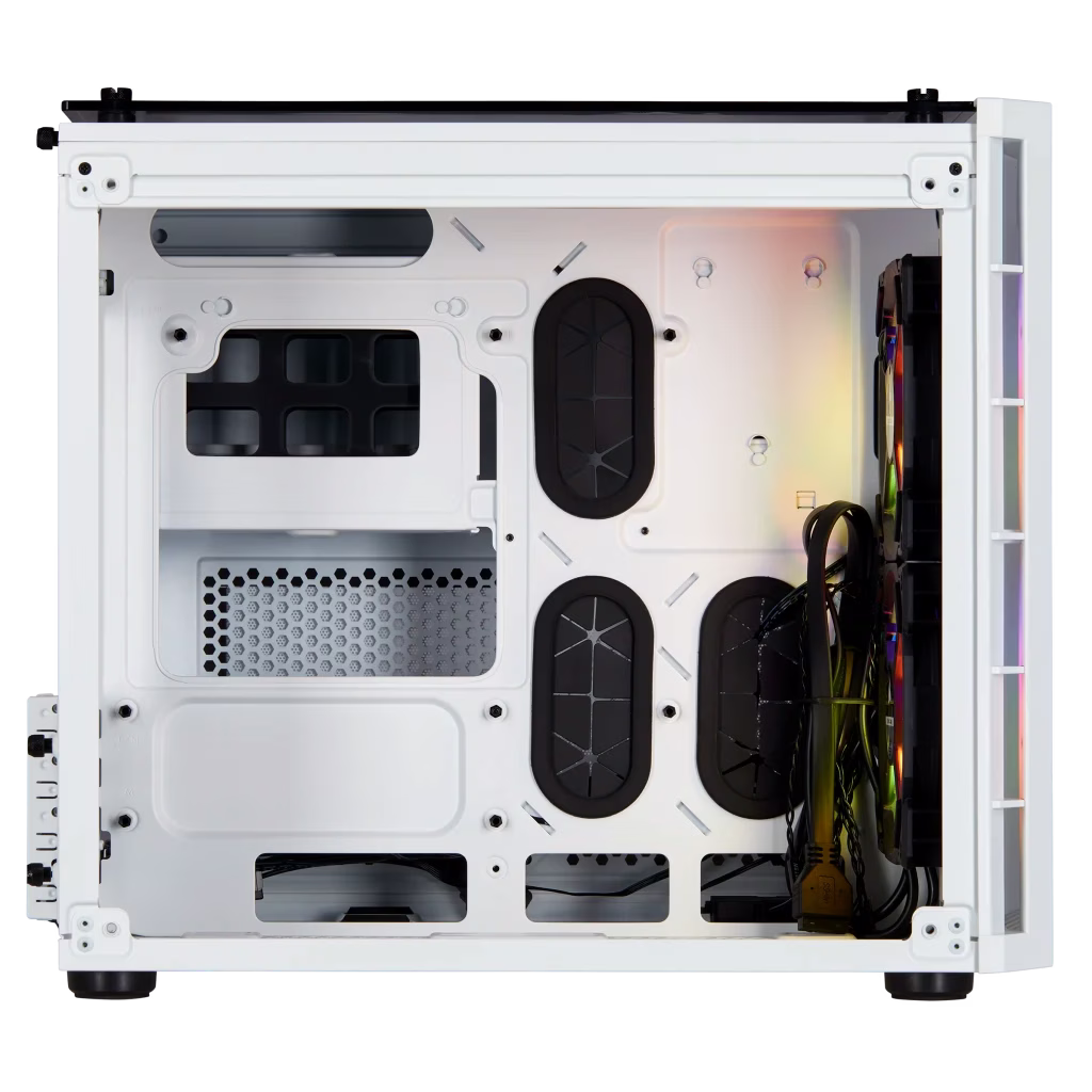 Corsair Crystal Series 280X RGB Tempered Glass Micro ATX Case,  Steel, Tempered Glass,  Motherboard Support Upto MicroATX, 5x Drive Bays, 4x Expansion Slots, White | CC-9011137-WW thumbnail 7