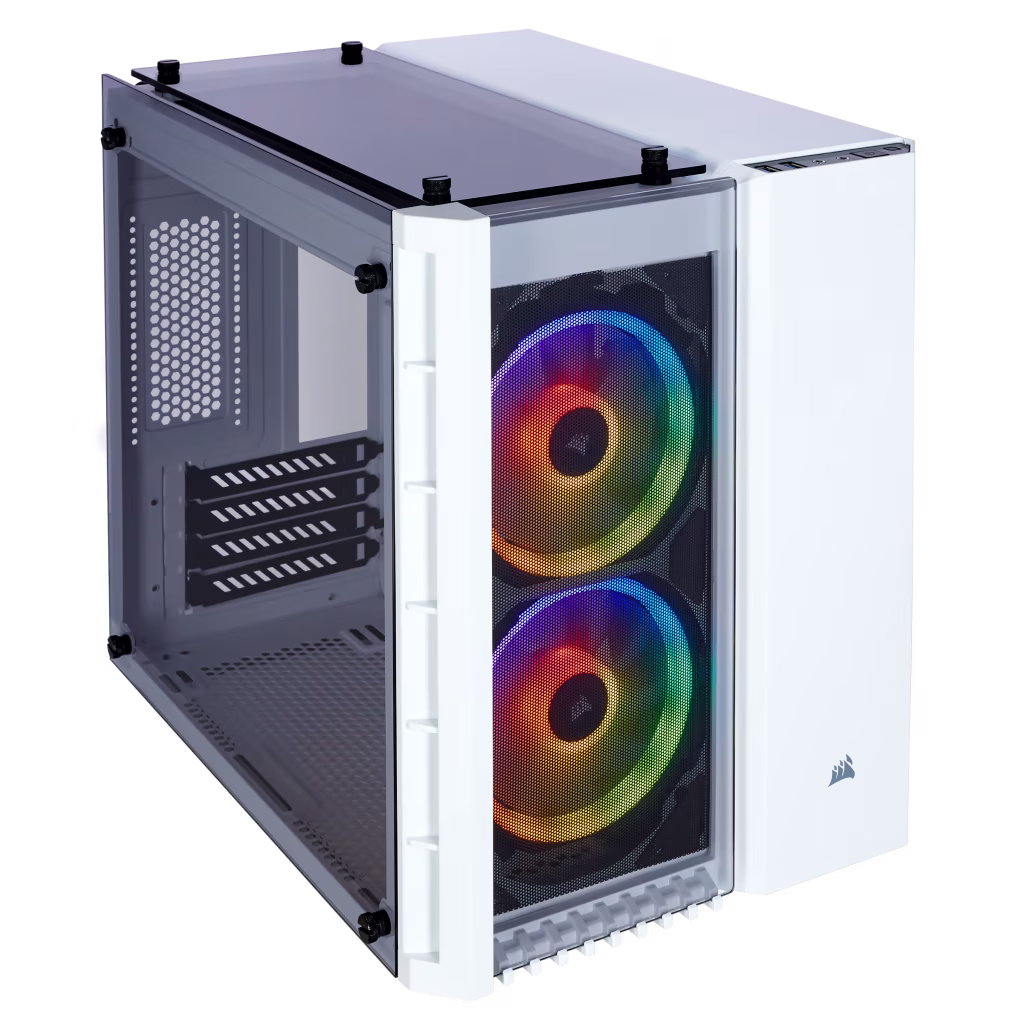 Corsair Crystal Series 280X RGB Tempered Glass Micro ATX Case,  Steel, Tempered Glass,  Motherboard Support Upto MicroATX, 5x Drive Bays, 4x Expansion Slots, White | CC-9011137-WW – Buy Online