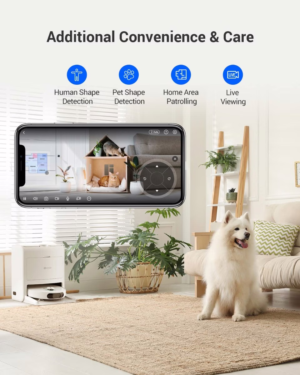 EZVIZ RS20 Pro  Robot Vacuum & Mop Combo, Hot water cleaning & hot air drying, Auto dust emptying, Carpet detection, Consistent mopping pressure | CS-RS20-PRO-PGA2 thumbnail 4