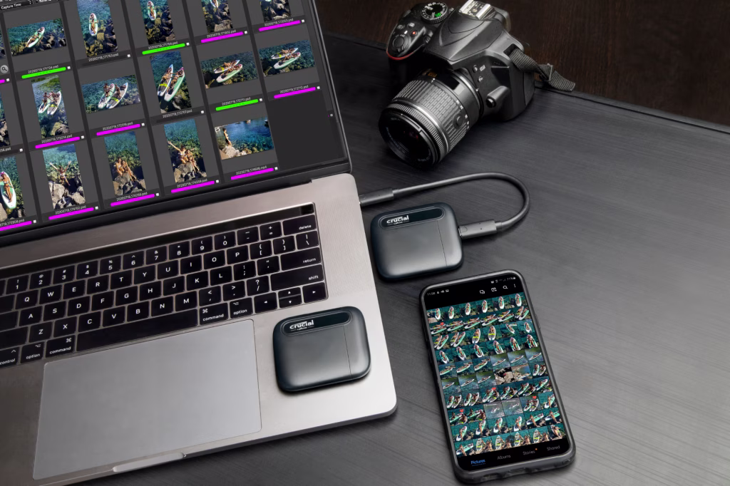 Crucial X6 4TB External Portable SSD, USB-C, 5.6x faster, PC, Mac, Sequential Read 800 MB/s,  PS4, Xbox One, Android devices, and more. | CT4000X6SSD9 image