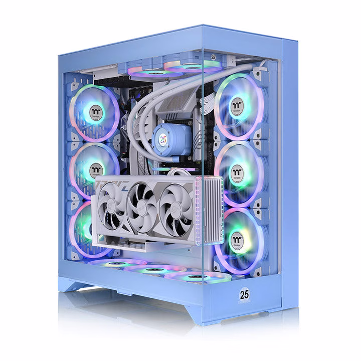 ASUS Powered Hydrangea Blue Gaming PC - Intel Core i9-14900KF 24 Cores 32 Threads,  STRIX NVIDIA RTX 4080 SUPER 16GB, 64GB DDR5 RAM 6000MHz, 2TB SSD Gen 4, 1000W 80 Plus Gold PSU, 360mm Liquid Cooler, Wi-Fi + BT thumbnail 3