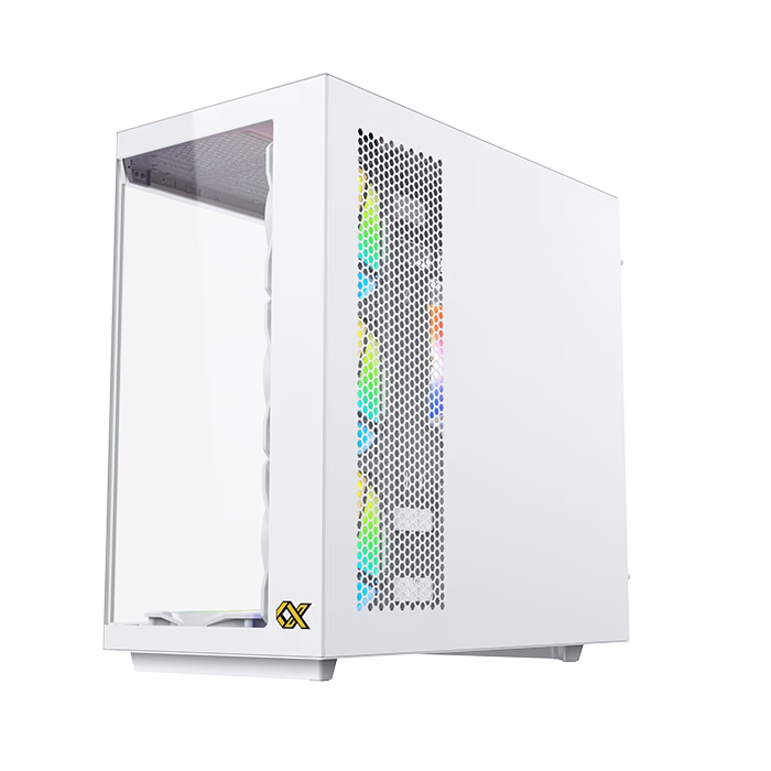 Xigmatek CUBI II Arctic Mid Tower Case, Support E-ATX Motherboard, ATX (Support Back Plug), USB 3x2+Type C, 3PCS TG, 7x Pre Installed ARGB Fans With Remote Control Box | EN45493 thumbnail 2