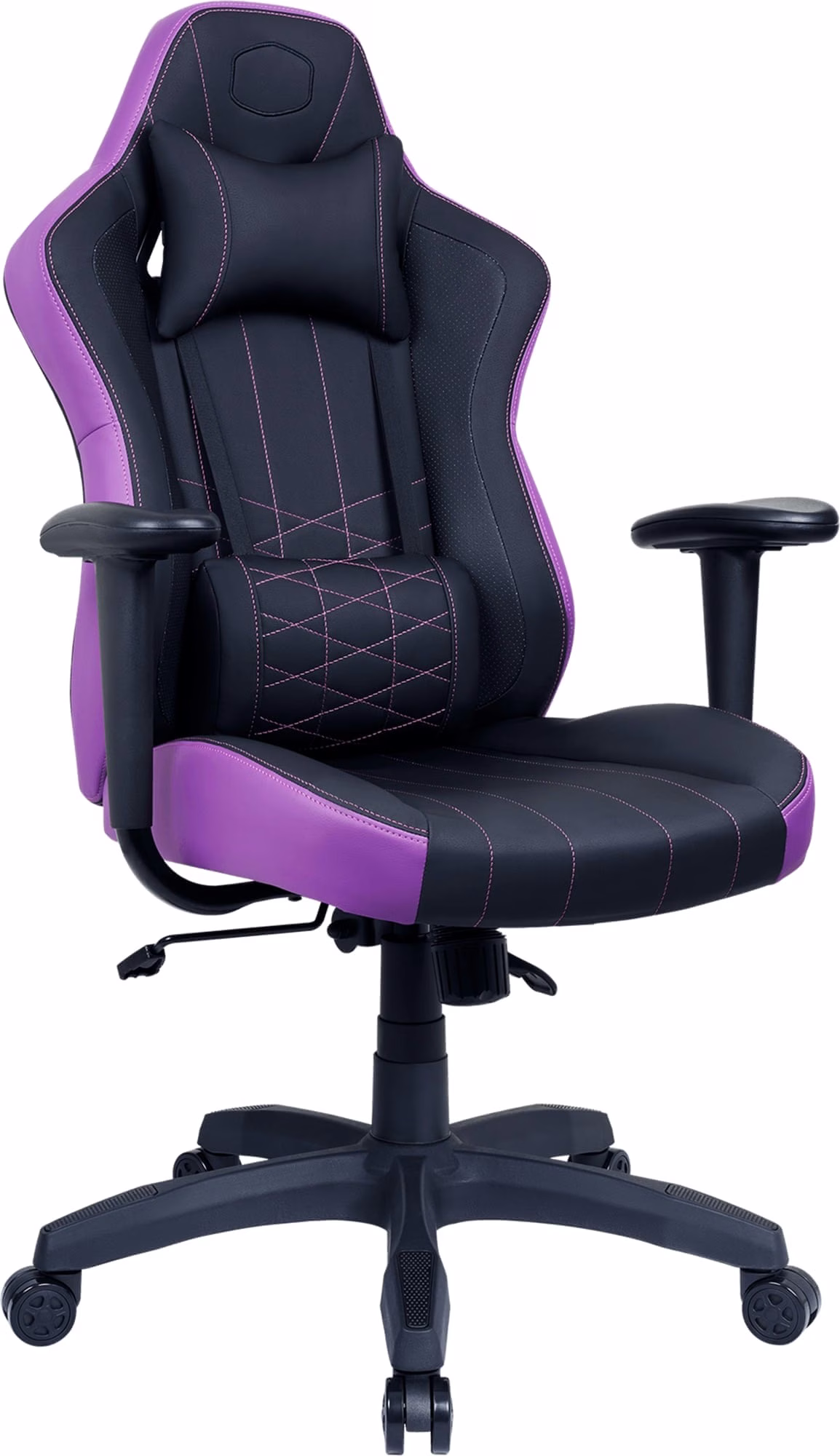 Cooler Master Caliber E1 Gaming Chair,  Head & Lumbar Pillows, Comfortable & Breathable PU Leather, Splash / Dust Out, Purple | CMI-GCE1-PR thumbnail 2