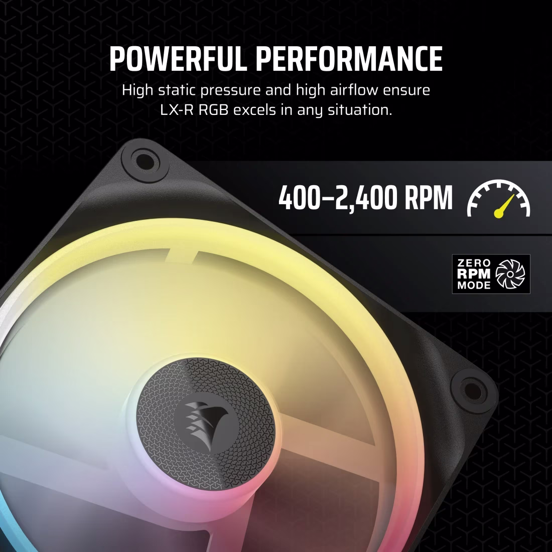 Corsair iCUE LINK LX120-R RGB 120mm PWM Reverse Black RGB Case Fans Starter Kit, Magnetic Dome Bearing | CO-9051050-WW thumbnail 7