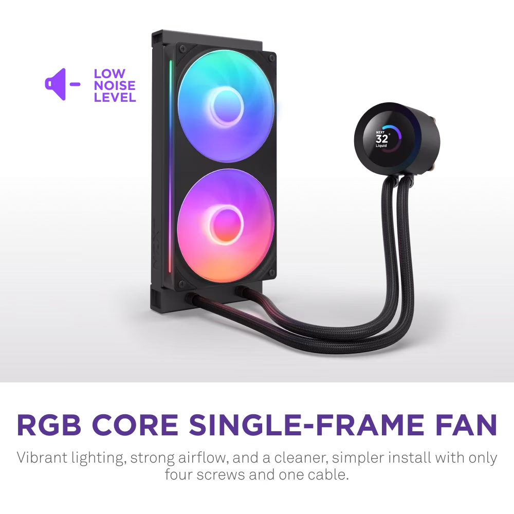 NZXT Kraken Plus 240 RGB, 240mm RGB AIO Liquid Cooler with 1.54" LCD | RL-KR240-B2 thumbnail 3
