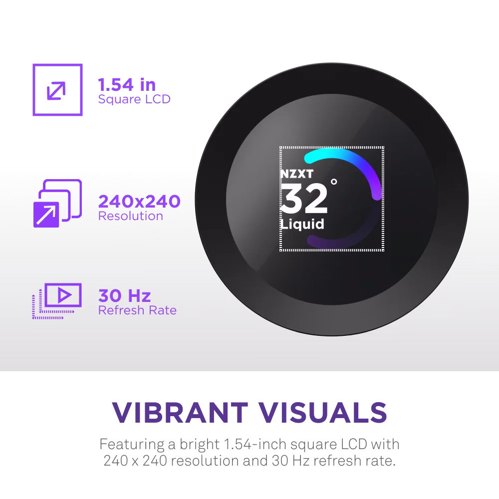 NZXT Kraken Plus 360 RGB, 360mm RGB AIO Liquid Cooler with 1.54" LCD | RL-KR360-B2 thumbnail 5