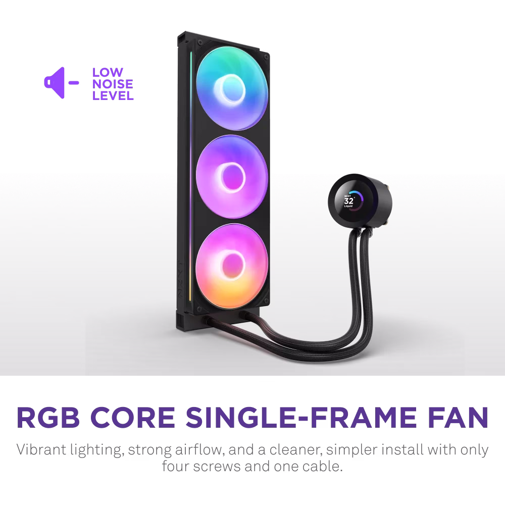NZXT Kraken Plus 360 RGB, 360mm RGB AIO Liquid Cooler with 1.54" LCD | RL-KR360-B2 thumbnail 4