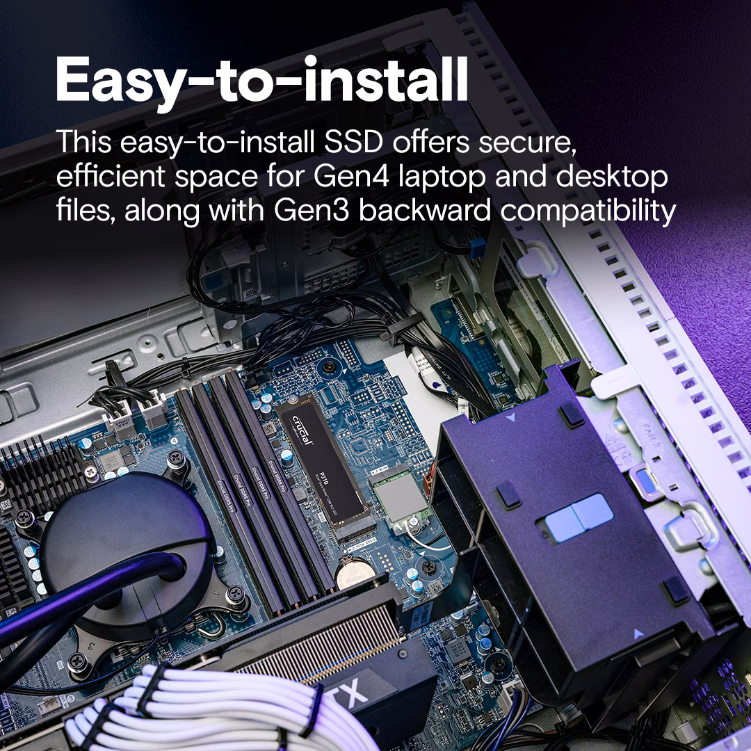 Crucial P310 2TB PCIe Gen4 NVMe 2280 M.2 SSD, Sequential Reads up to 7,100MB/s, 4.0 x4 NVMe 3D NAND Internal Solid State Drive | CT2000P310SSD8 thumbnail 6