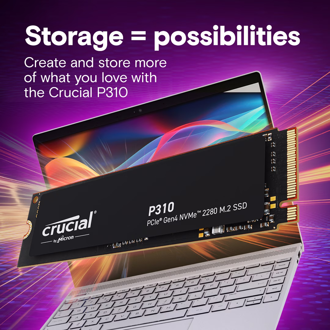 Crucial P310 2TB PCIe Gen4 NVMe 2280 M.2 SSD, Sequential Reads up to 7,100MB/s, 4.0 x4 NVMe 3D NAND Internal Solid State Drive | CT2000P310SSD8 thumbnail 5