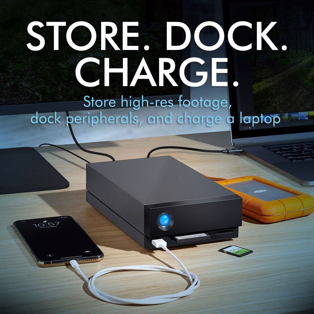LaCie 1Big Dock 8TB External HDD, 7200 RPM, Up to 280 MB/s Data Transfer Speed, Up to 70W Charging Power, USB / USB 3.0 / Thunderbolt Interface, Windows & Mac Compatible, Black | STHS8000800 thumbnail 6