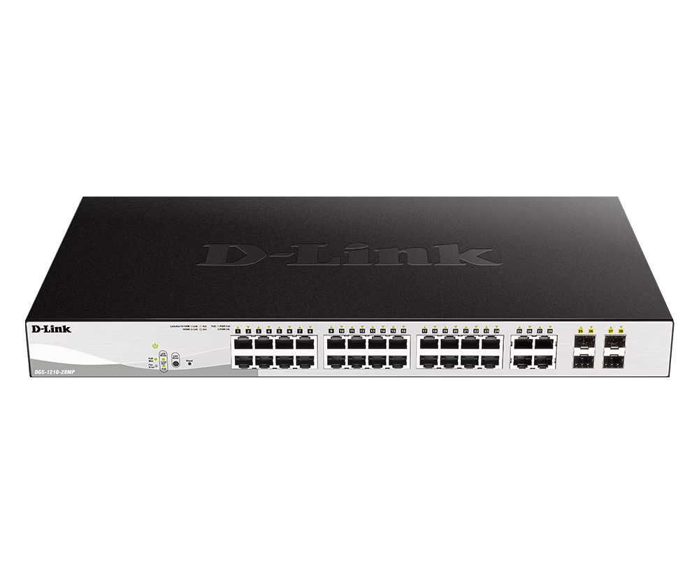 D LINK  DGS-1210-28MP 28-Port Gigabit Smart Managed PoE Switch, L2+ Static Routing, 24 x 10/100/1000BASE-T PoE ports | DGS-1210-28MP snmp protocol – Buy Online