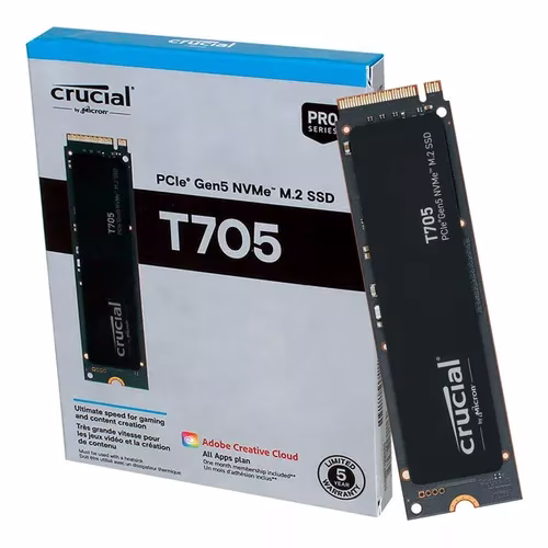 Crucial T705 1TB PCIe Gen5 NVMe M.2 Solid State Drive, 13600MB/s Read, 10200MB/s Write, Desktop Compatible, Internal SSD |CT1000T705SSD3 – Buy Online