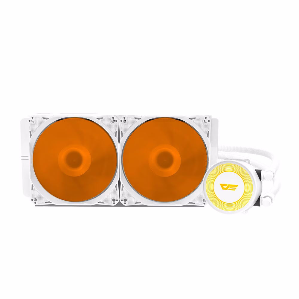 darkFlash Aura DA-240 ARGB 240mm AIO Liquid CPU Cooler, White Edition, Dual 120mm PWM Fans thumbnail 8