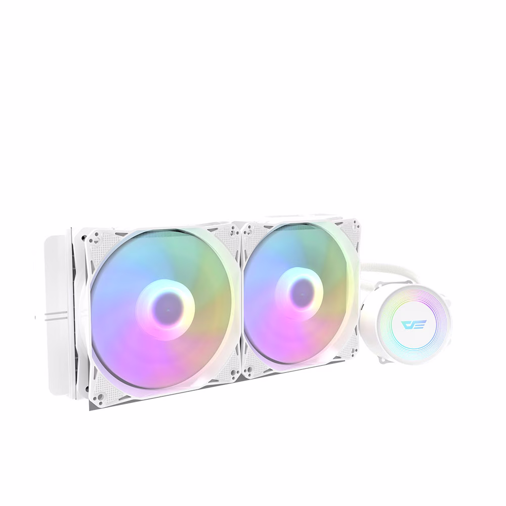 darkFlash Aura DA-240 ARGB 240mm AIO Liquid CPU Cooler, White Edition, Dual 120mm PWM Fans thumbnail 15