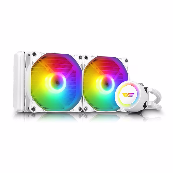 darkFlash Aura DA-240 ARGB 240mm AIO Liquid CPU Cooler, White Edition, Dual 120mm PWM Fans thumbnail 19
