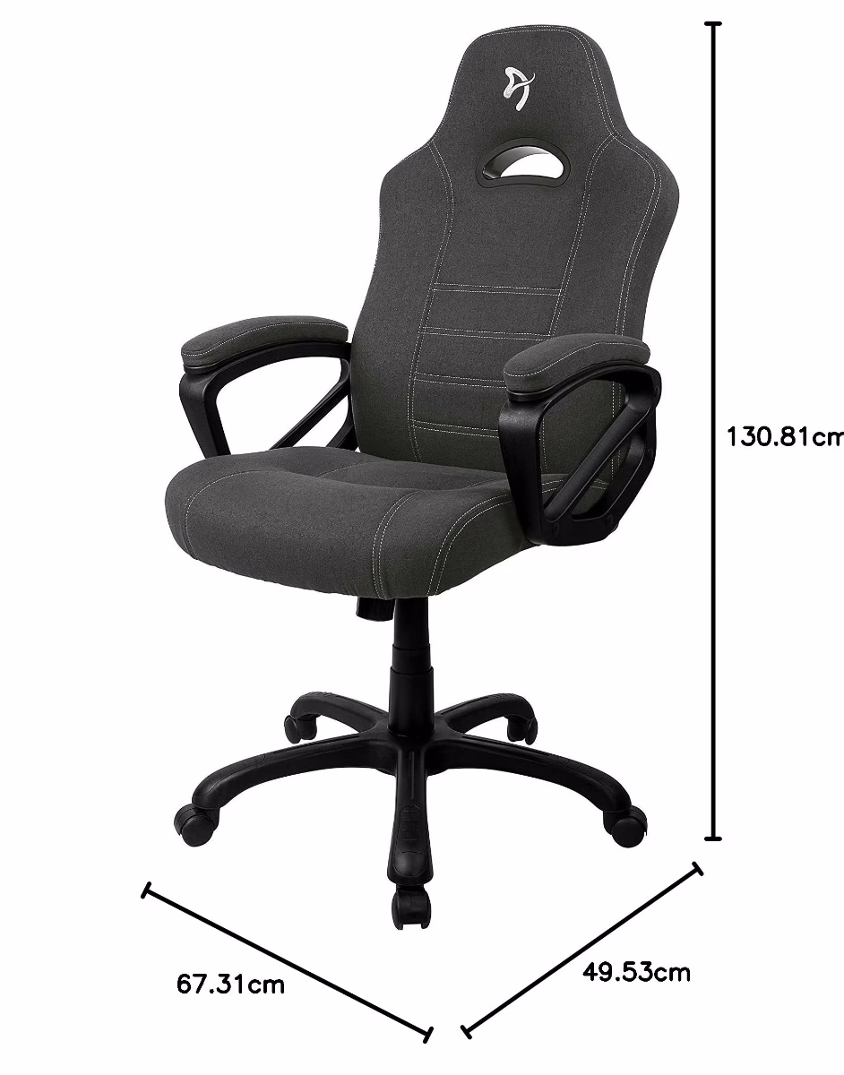 Arozzi Enzo Woven Fabric Ergonomic Computer Gaming/Office Chair with Swivel, Tilt, Rocker, and Adjustable Height, Black Grey | ENZO-WF-BKGY thumbnail 4