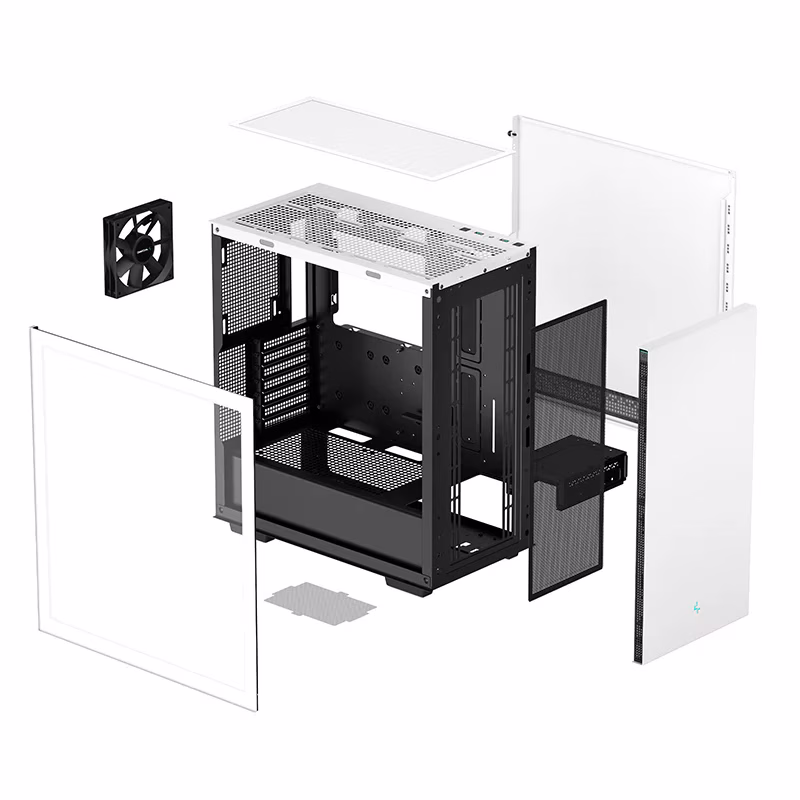 DeepCool CH510 WH Mid-tower ATX case, ABS+SPCC+Tempered Glass, 1x Pre-Installed Fans, 5x Drive Bays, 7x Expansion Slots, Motherboard Support Upto E-ATX, White | CH510-WHNNE1-G-1 thumbnail 5