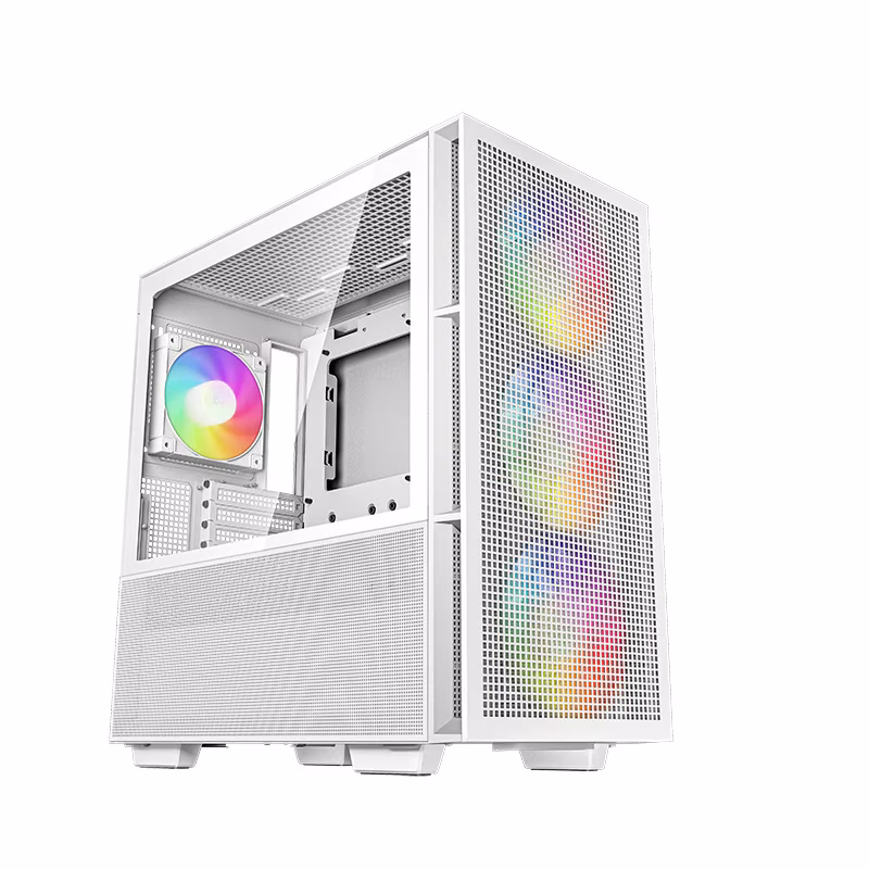 Deepcool CH560 ATX Mid Tower Computer Case, ABS+SPCC+Tempered Glass Materials, 3??140mm & 1x 120mm ARGB Fans, Hybrid Airflow Glass Side Panel, White | CH560-WHAPE4-G-1 – Buy Online