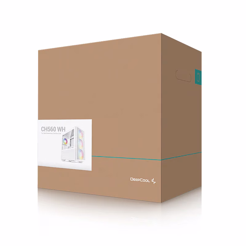 Deepcool CH560 ATX Mid Tower Computer Case, ABS+SPCC+Tempered Glass Materials, 3??140mm & 1x 120mm ARGB Fans, Hybrid Airflow Glass Side Panel, White | CH560-WHAPE4-G-1 thumbnail 6