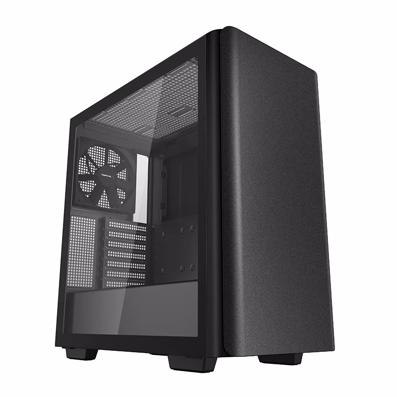 DeepCool CK500 Mid-Tower Case, 2x Pre Installed Fans, 4x Drive Bays, 7x Expansion Slots, ABS+SPCC+Tempered Glass, Balanced airflow and noise performance, Black | R-CK500-BKNNE2-G-1 image