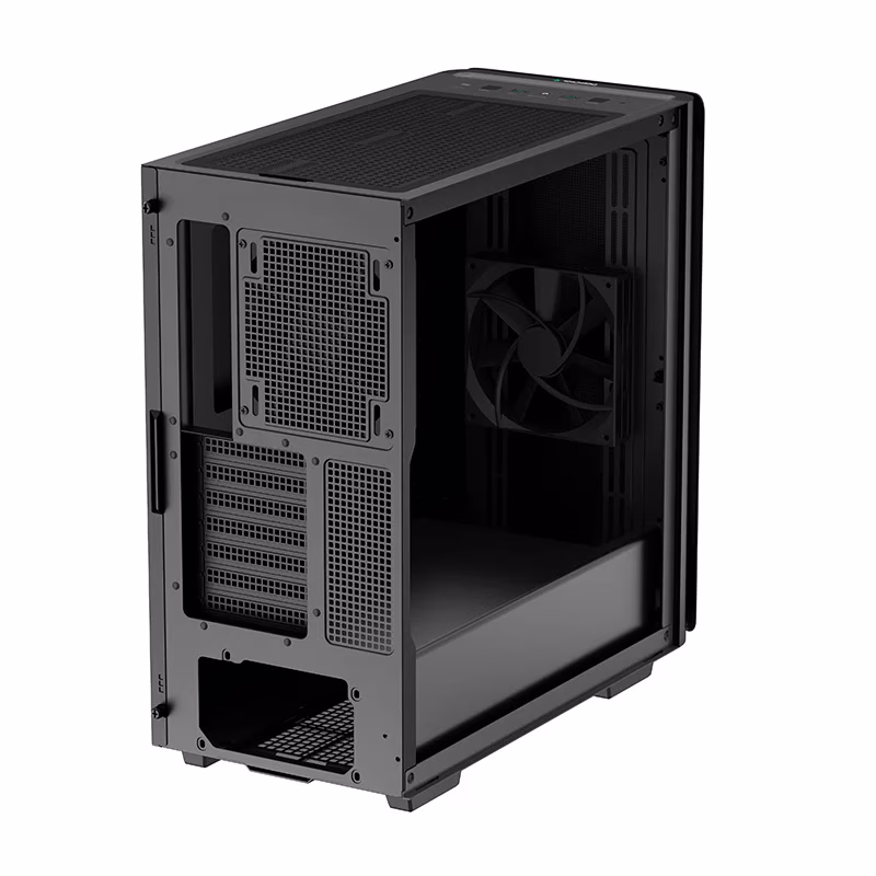 DeepCool CK500 Mid-Tower Case, 2x Pre Installed Fans, 4x Drive Bays, 7x Expansion Slots, ABS+SPCC+Tempered Glass, Balanced airflow and noise performance, Black | R-CK500-BKNNE2-G-1 thumbnail 3